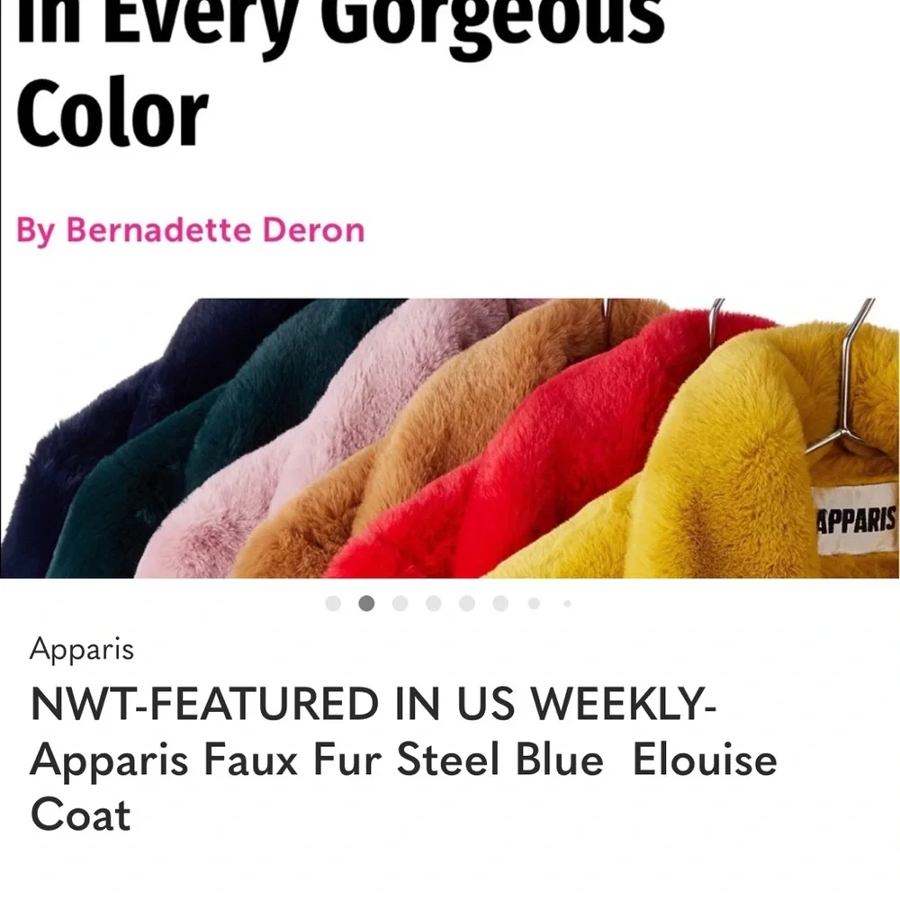 Apparis Navy Faux Fur Eloise Teddy Jacket  NWT - as featured in Us Weekly - Picture 3 of 4